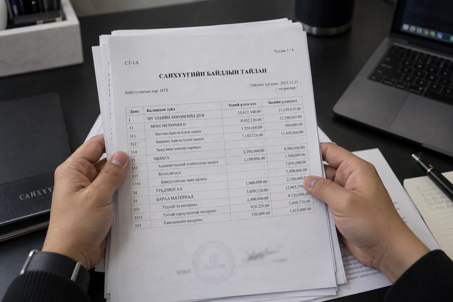 Банкны хуулга болон санхүүгийн тайлангийн орчуулгын дүрслэл